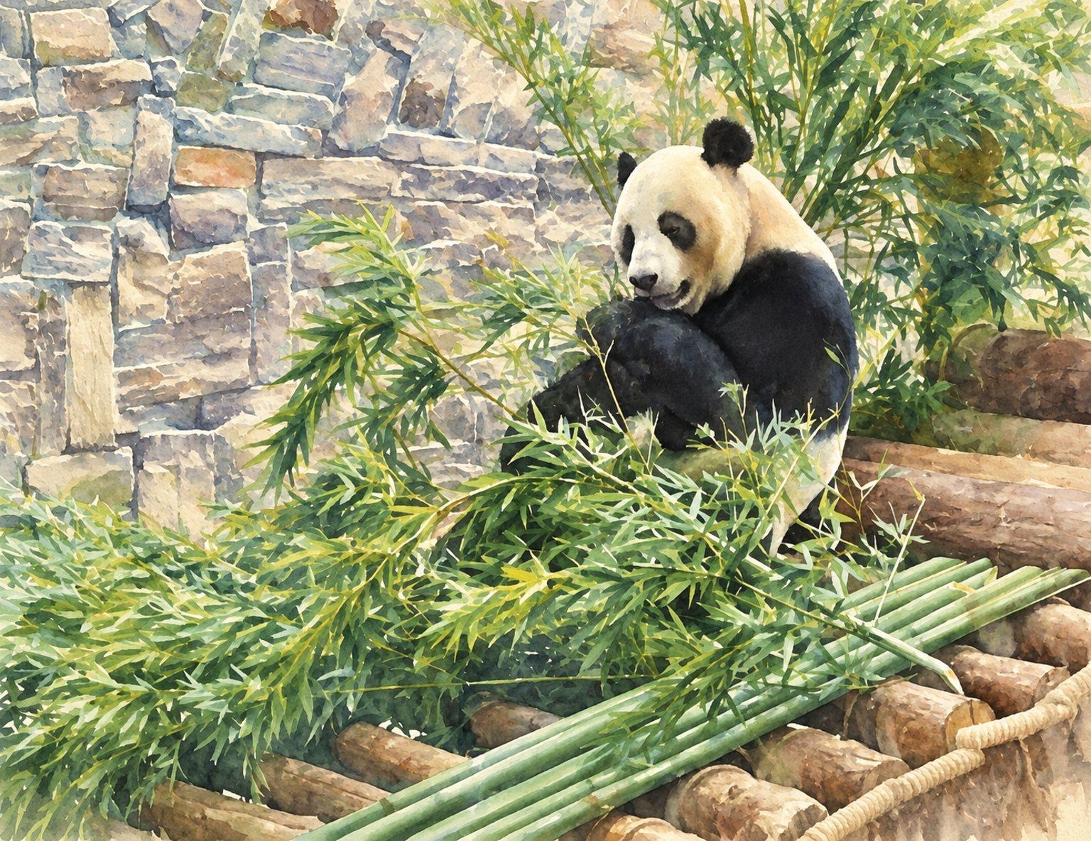 熊猫馆里的国宝,慢悠悠啃竹子的样子治愈一切。